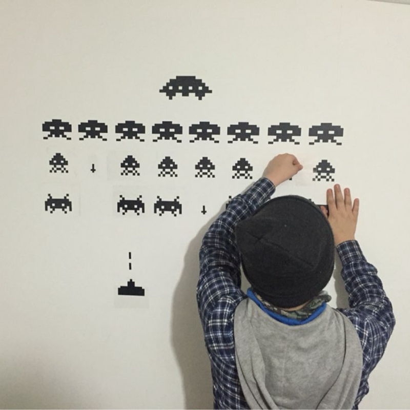 Gamer Vinyl Stickers SPACE INV - Retro Gaming Wallpaper review and price